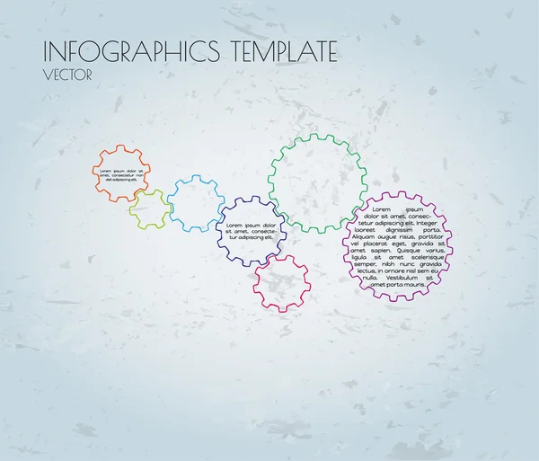 Ruedas dentadas e infografías de texto de muestra — Vector de stock