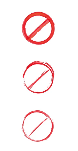 Red crossed circle danger sign — Stock Vector