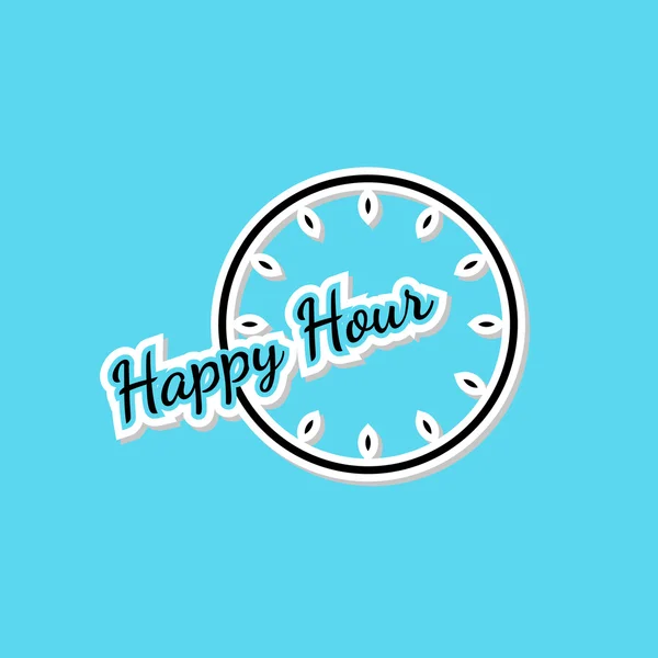 Niebieskie tło happy hour z zegarem — Wektor stockowy