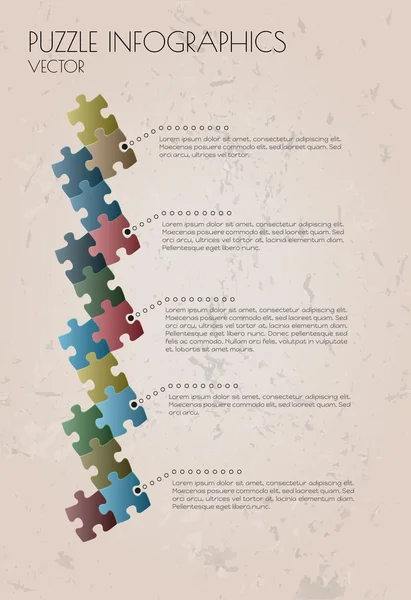 Infografischer Puzzle-Vektor — Stockvektor