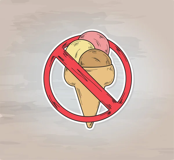 Знак введення заборони морозива — стоковий вектор