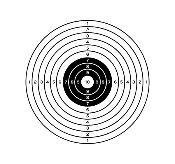 Cible noire et blanche — Image vectorielle