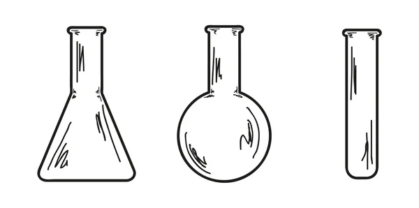Три пустые фляжки — стоковый вектор