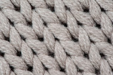 White knitting wool texture background.