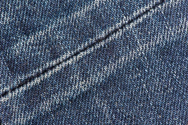 Blue denim jeans with seam texture background. — Stock Photo, Image
