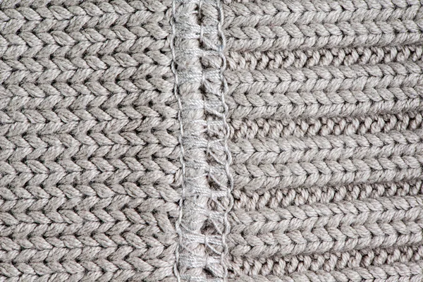 Witte wol met steken textuur achtergrond breien. — Stockfoto