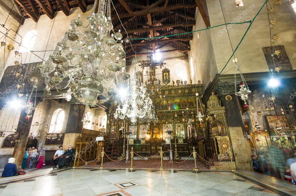 Church of the Nativity interior, Bethlehem, Israel — Stock Photo