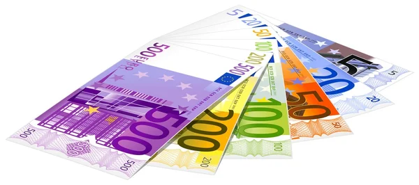 Billetes en euros — Vector de stock