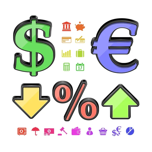 Finanční symboly — Stockový vektor