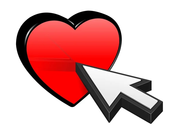 Corazón y cursor — Vector de stock