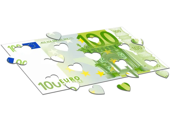 Kalp euro — Stok Vektör