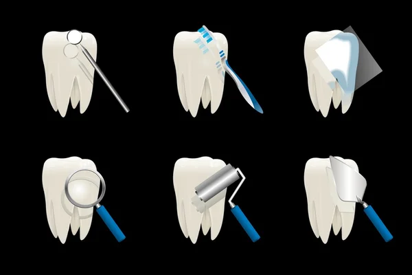 Ícones de dentes — Vetor de Stock