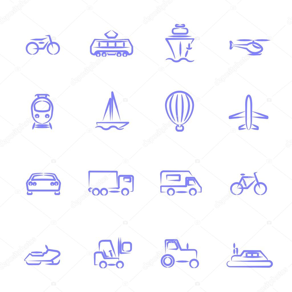 Transport contour icons