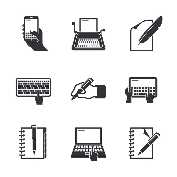 Writing icons — Stock Vector