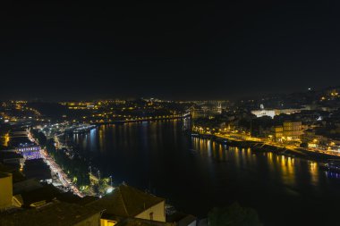 gece, panoramik sahne, şehir