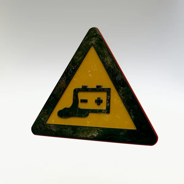 Señal de advertencia - Peligro de batería — Foto de Stock