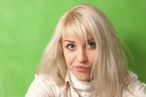 Portrait of an attractive girl with a funny face — Stock Photo, Image