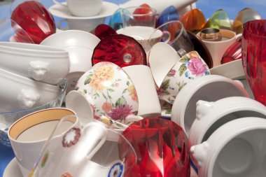 pitoresk kitle parlak mutfak gereçleri