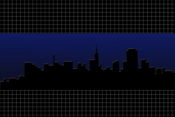 Skyline avec grille — Image vectorielle