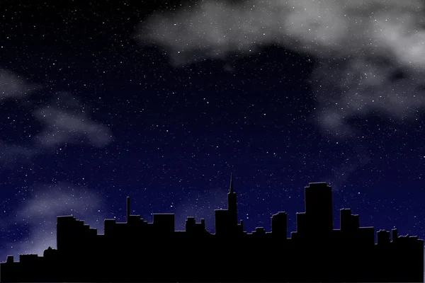 Skyline nocturno — Vector de stock