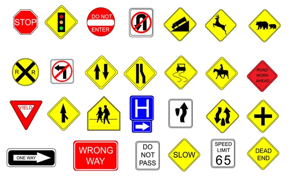 Collection of Traffic Signs — Stock Vector