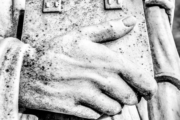 Stone Hand with Book — Stock Photo, Image