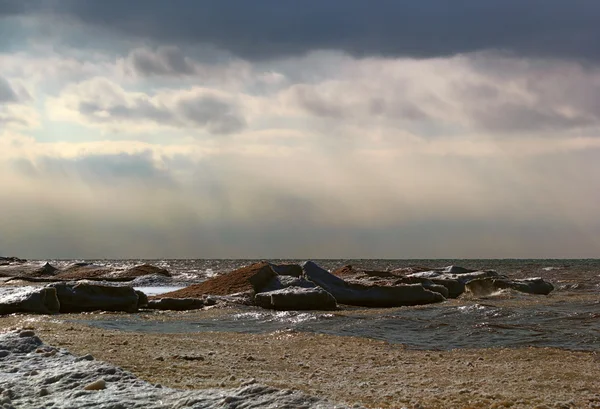 Kış beach — Stok fotoğraf