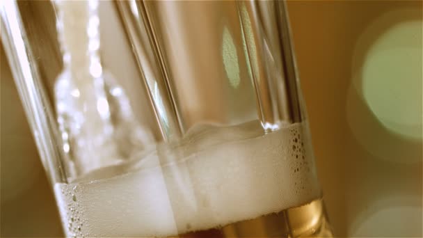 La cerveza se vierte en el vaso — Vídeos de Stock