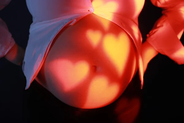 Belly with heart shapes — Stock Photo, Image