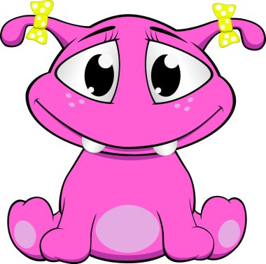 sevimli pembe canavar gösterimi