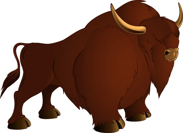 Buena ilustración de toro marrón — Archivo Imágenes Vectoriales