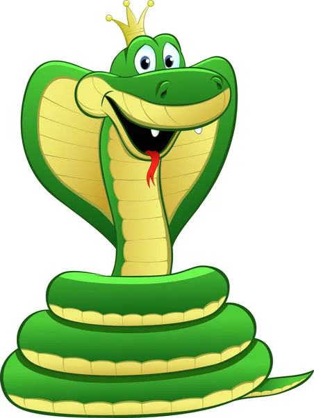 緑の蛇の漫画のイラスト — ストックベクタ