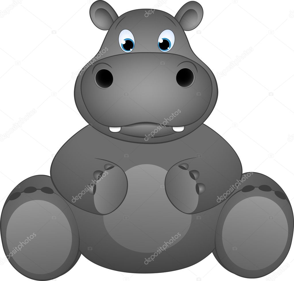 Funny illustration of a hippopotamus