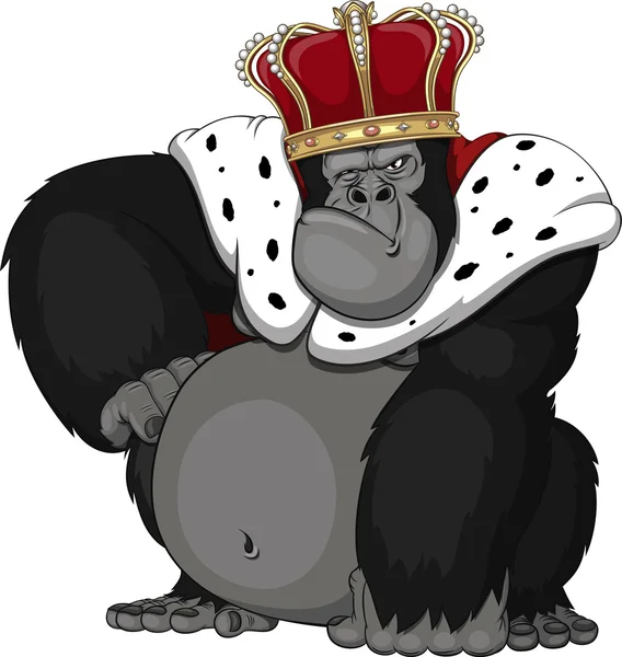 Formidable monkey in a crown — Stock Vector