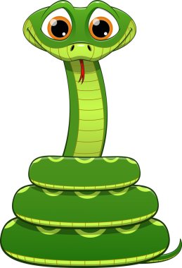 Illustration of green snake on a white background clipart