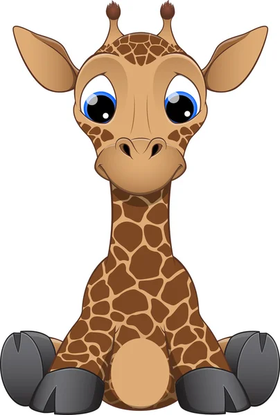 Spaßzoo. Illustration der niedlichen Giraffe — Stockvektor