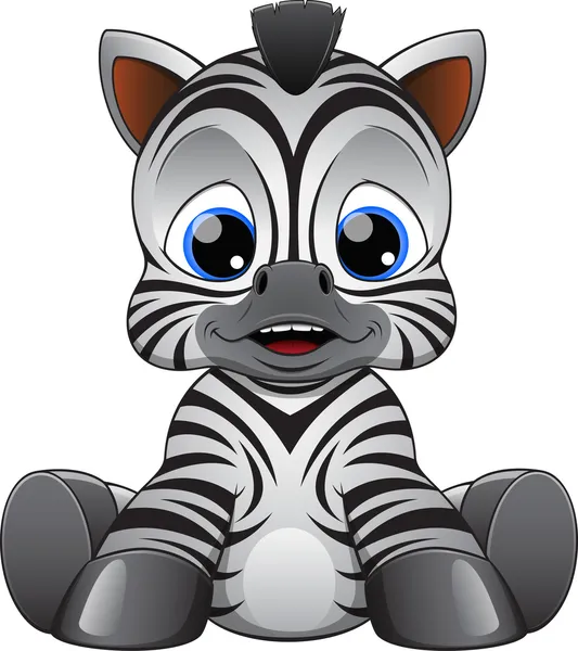 Schattige baby zebra — Stockvector