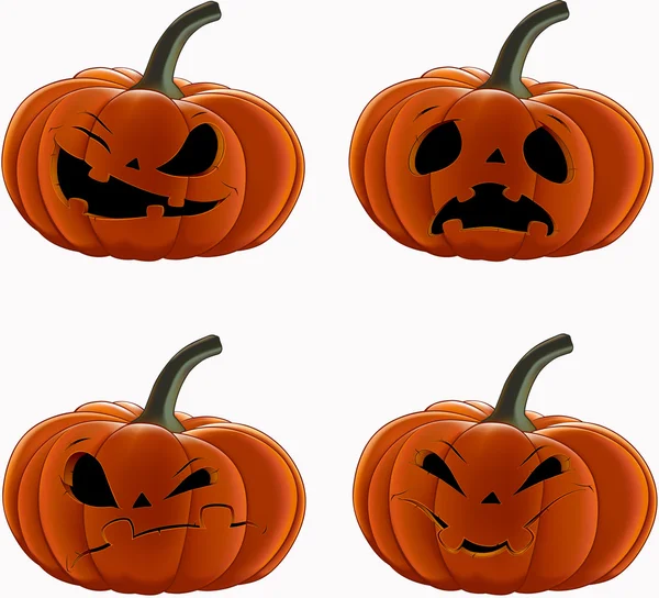 Ensemble vectoriel : Citrouilles pour Halloween — Image vectorielle