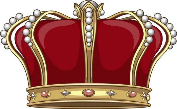 Золотая корона с драгоценностями — стоковый вектор