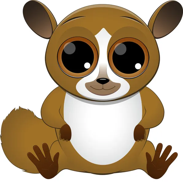 Schattige baby lemur — Stockvector