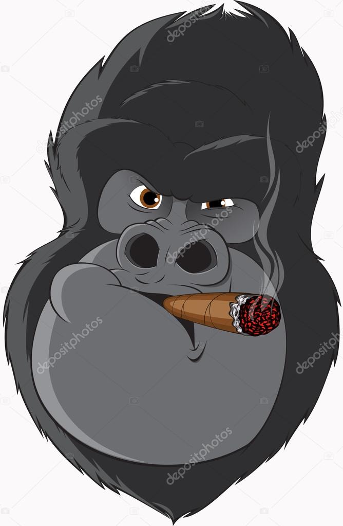gorilla with a cigarette