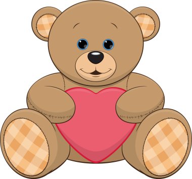 sevimli bir oyuncak ayı bir kalp