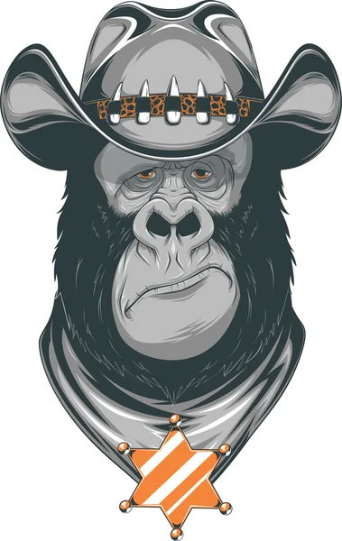 Gorilla - Cowboy — Stockvektor