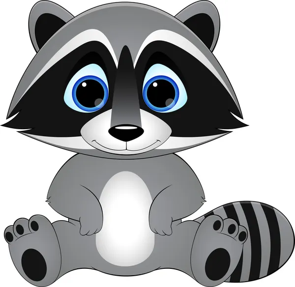 Cute raccoon on white background — Stock Vector