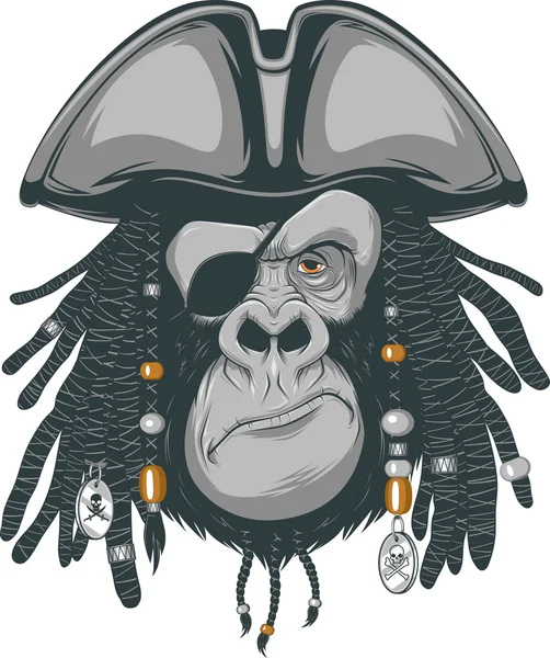 Пират горилла — стоковый вектор