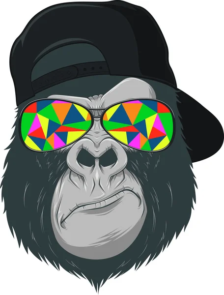 Singe avec lunettes — Image vectorielle