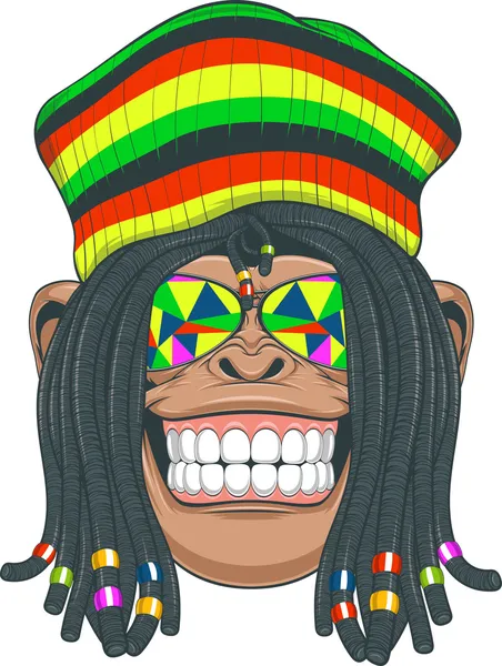 Chimpanzee Rastafarian — Stock Vector