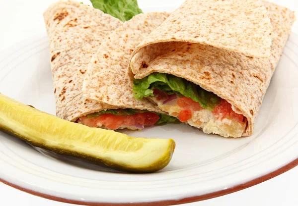 Chicken Salad Wrap On Plate — Stock Photo, Image