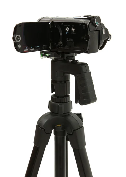 HD video fotoğraf makinesi tripod üzerinde kamera açma — Stok fotoğraf