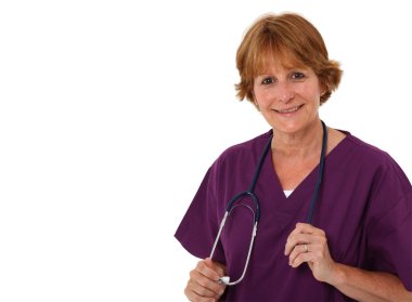 ellerinde tutan stethoscop hemşire